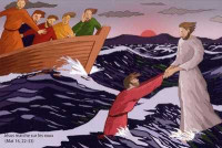 PUZZLE  160 pièces: JÉSUS MARCHE SUR LES EAUX